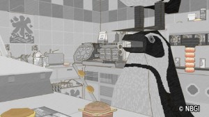 Penguins at the grill