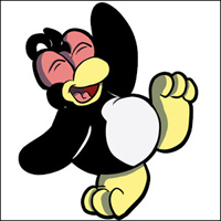 The hole on his head is so he can dangle off things.