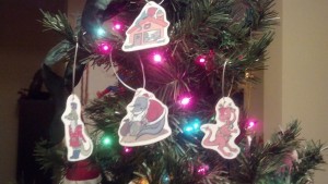 The final ornaments hung with prehistoric care. The final ornaments hung with prehistoric care.