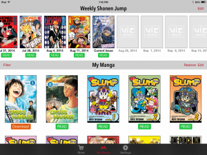 My Manga section of my Viz App, including Shonen Jump issues. Also, you should read Dr. Slump
