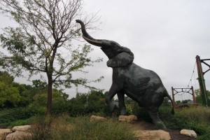 This cool bronze Elephant statue is one of several statues that greet you at the zoo's entrance