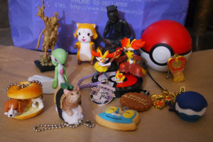 A large portion were charm-based, but there is a stamper Pokeball back there.