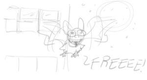 The bat was so excited to not be inside or around cats or boxes.