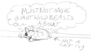 This bat seriously looked like one of our cats' toys.