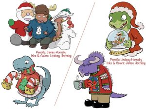 The 2014 Dinosaur Christmas Ornament Designs