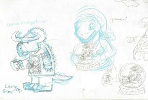 One of my sketches ended up being kinda involved and required some Photoshop rearrangements.