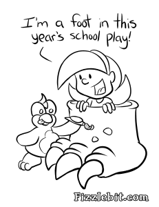 Dinosaur feet are important parts of school plays