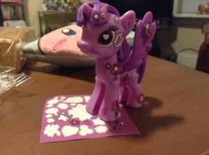 I wish the stickers were stickier, because sometimes they like to sneak off the pony. I wish the stickers were stickier, because sometimes they like to sneak off the pony.