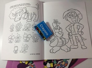 Some interior pages of the Fizzlebit coloring book