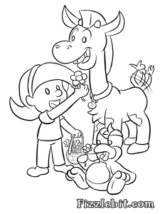 Spring is for sharing flowers with baby giraffes.