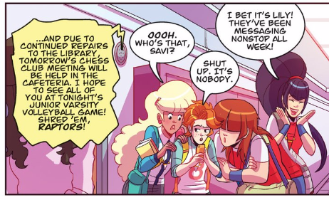 Seriously, ladies, you shouldn't be lookin' at your phones a school. C'mon.