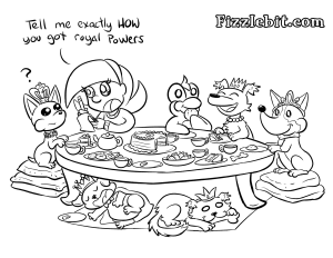 Lydia & Fizzlebit love tea parties with Princess Puppies!