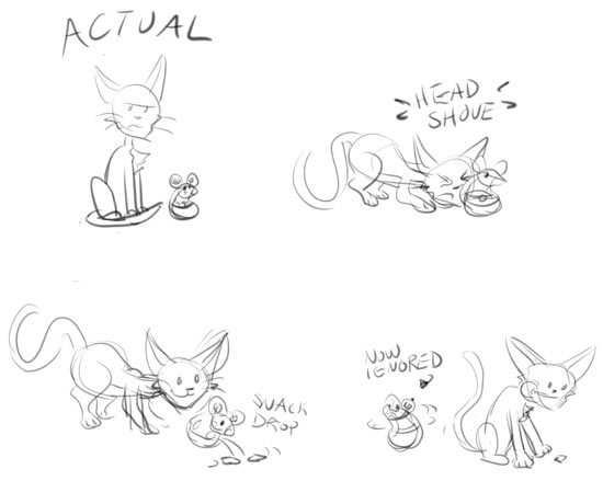 The actual cat reaction to Snacky Mouse was less exciting.