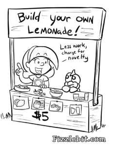 Lydia is working on her lemonade-business expertise.
